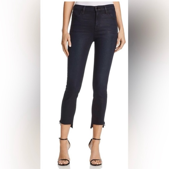 J Brand Washed Black Cropped Skinny Jeans Raw Frayed Ankle Chew Hem Size 25 - Picture 15 of 15